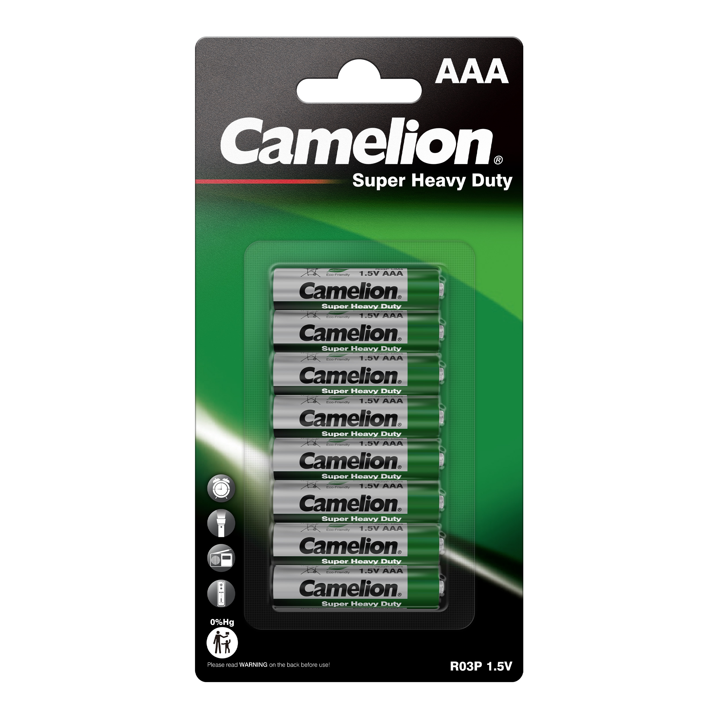 CAMELION Super Heavy Duty Green AAA/R03 
BP8