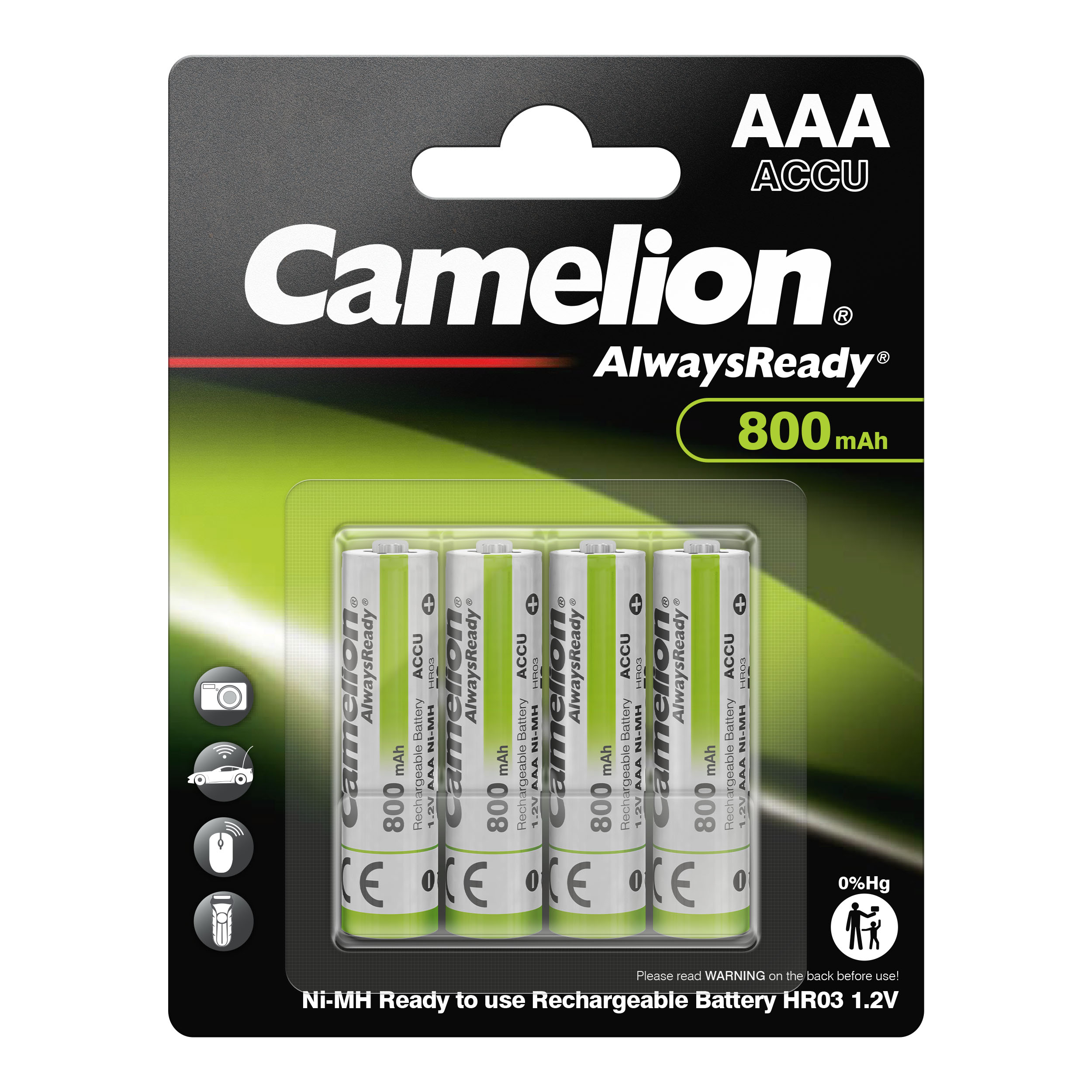 Camelion Ni-MH Always Ready HR03 AAA 800mA 
BP4