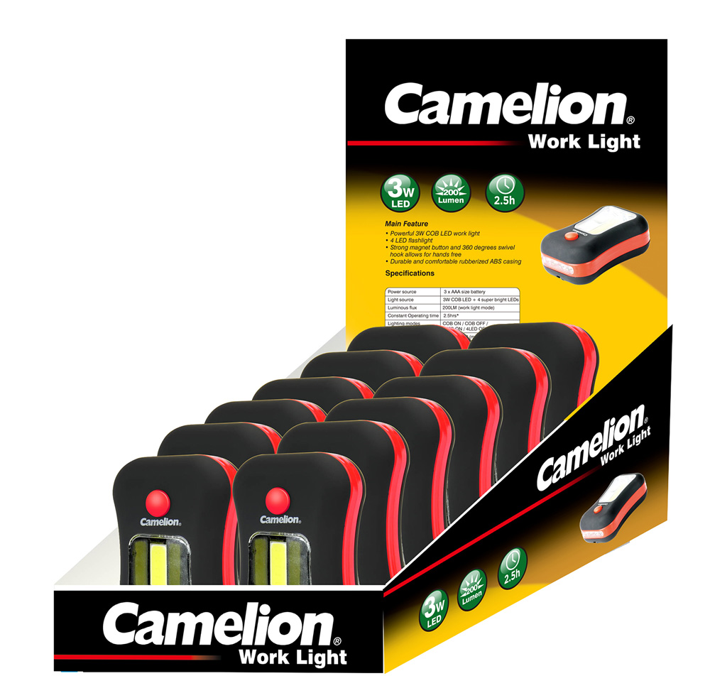 CAMELION SL7280N COB LED Multi Light 2 in 1 / 12er Display