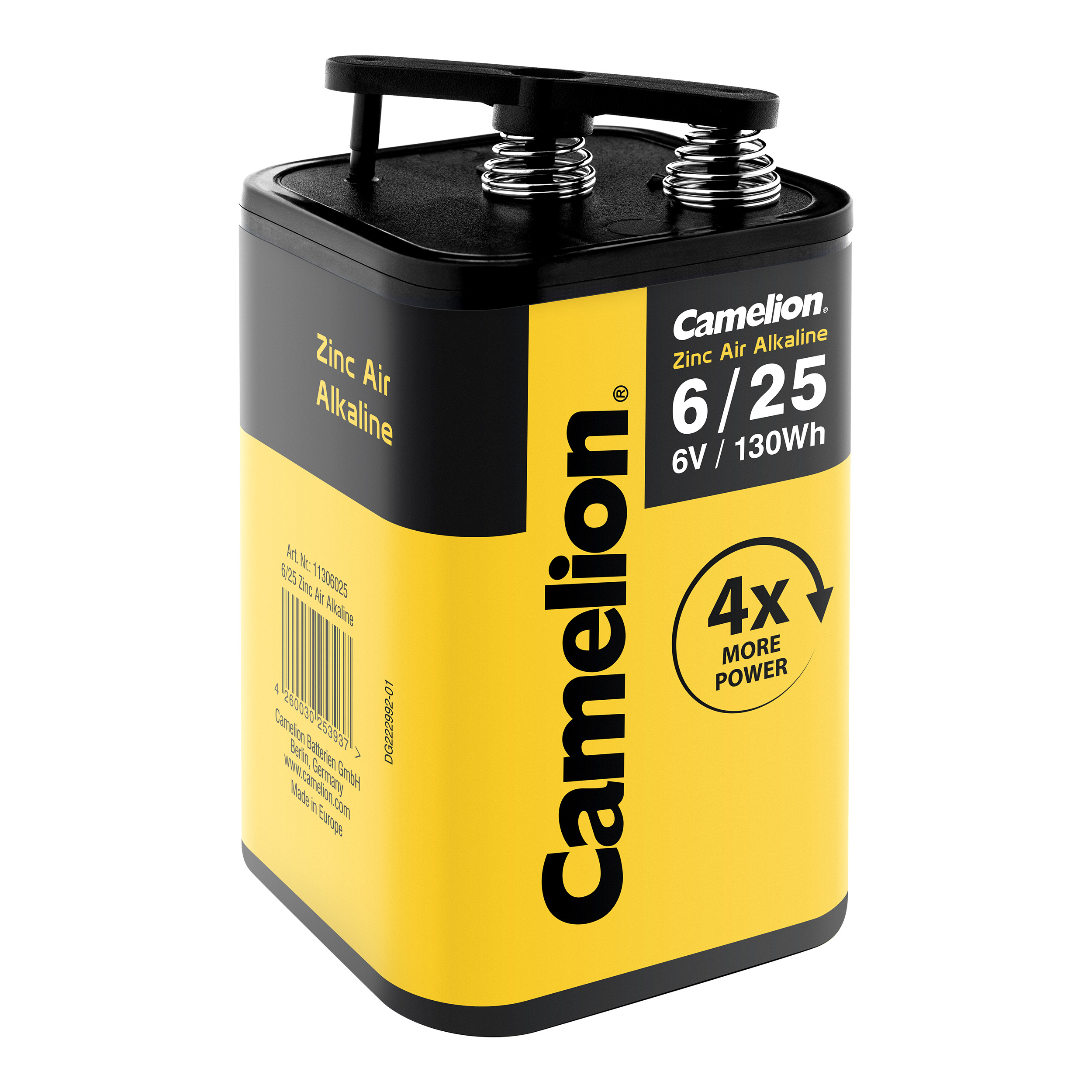 CAMELION Zinc-Air Alkaline 6V 4LR25 Block Battery