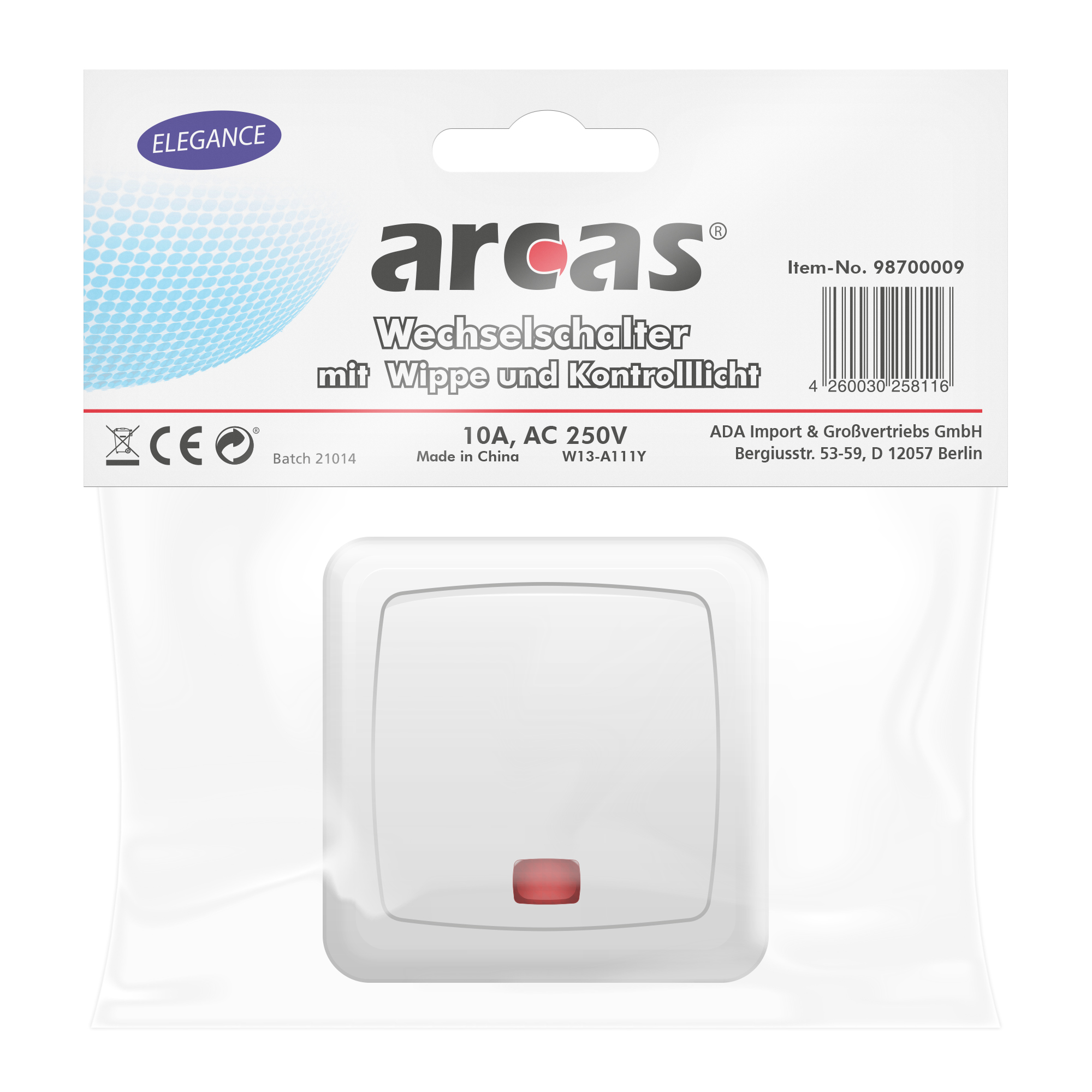 ARCAS ELEGANCE Wechselschalter mit Kontrolllicht W13-A111Y