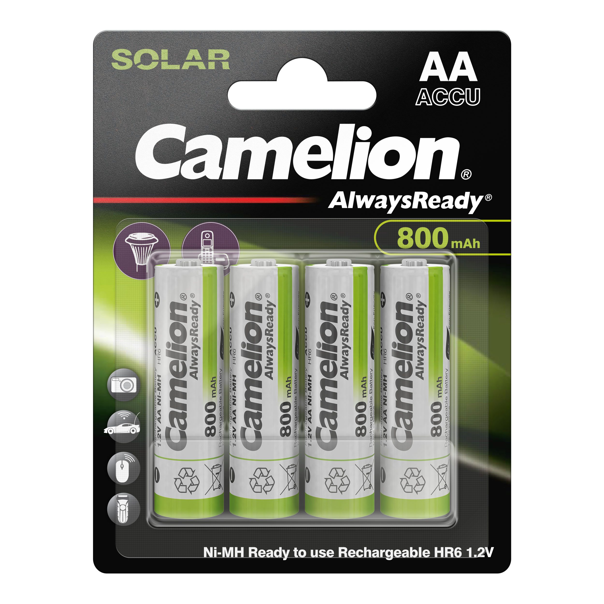 CAMELION NI-MH AlwaysReady AA800 BP4/AAA600 D28 / Solar AlwaysReady Mix Display CAMELION NI-MH AlwaysReady AA800 BP4/AAA600 D28 / Solar AlwaysReady Mix Display