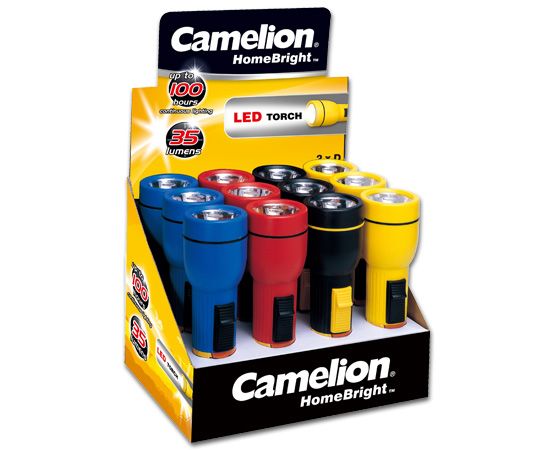 CAMELION FL1L2DD12 LED Taschenlampendisplay mit 12 x R20 Taschenlampen / ohne Batterien