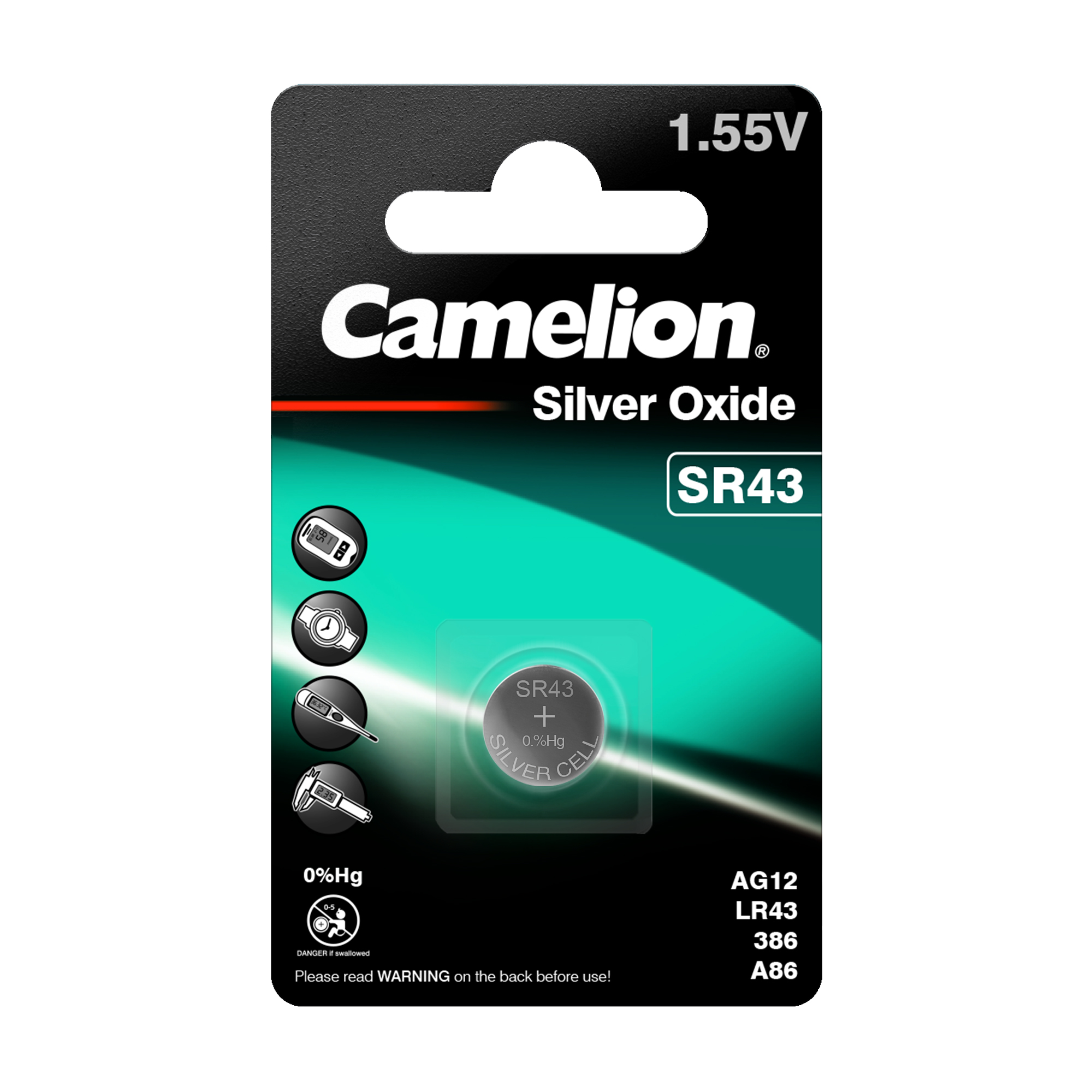 CAMELION Silber Oxid SR43 / G12 / 386 / BP1