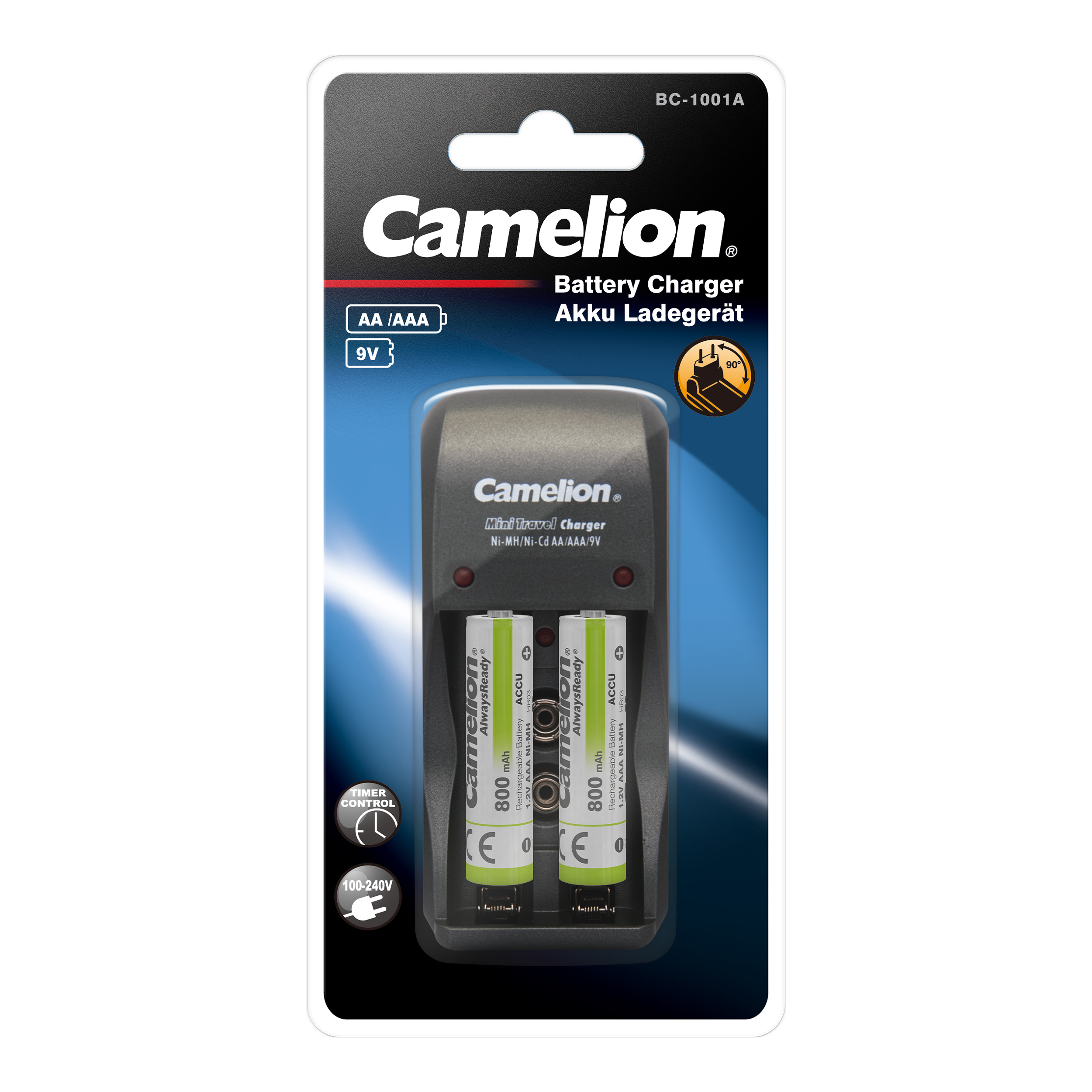 CAMELION Overnight Charger BC-1001A with batteries BP1