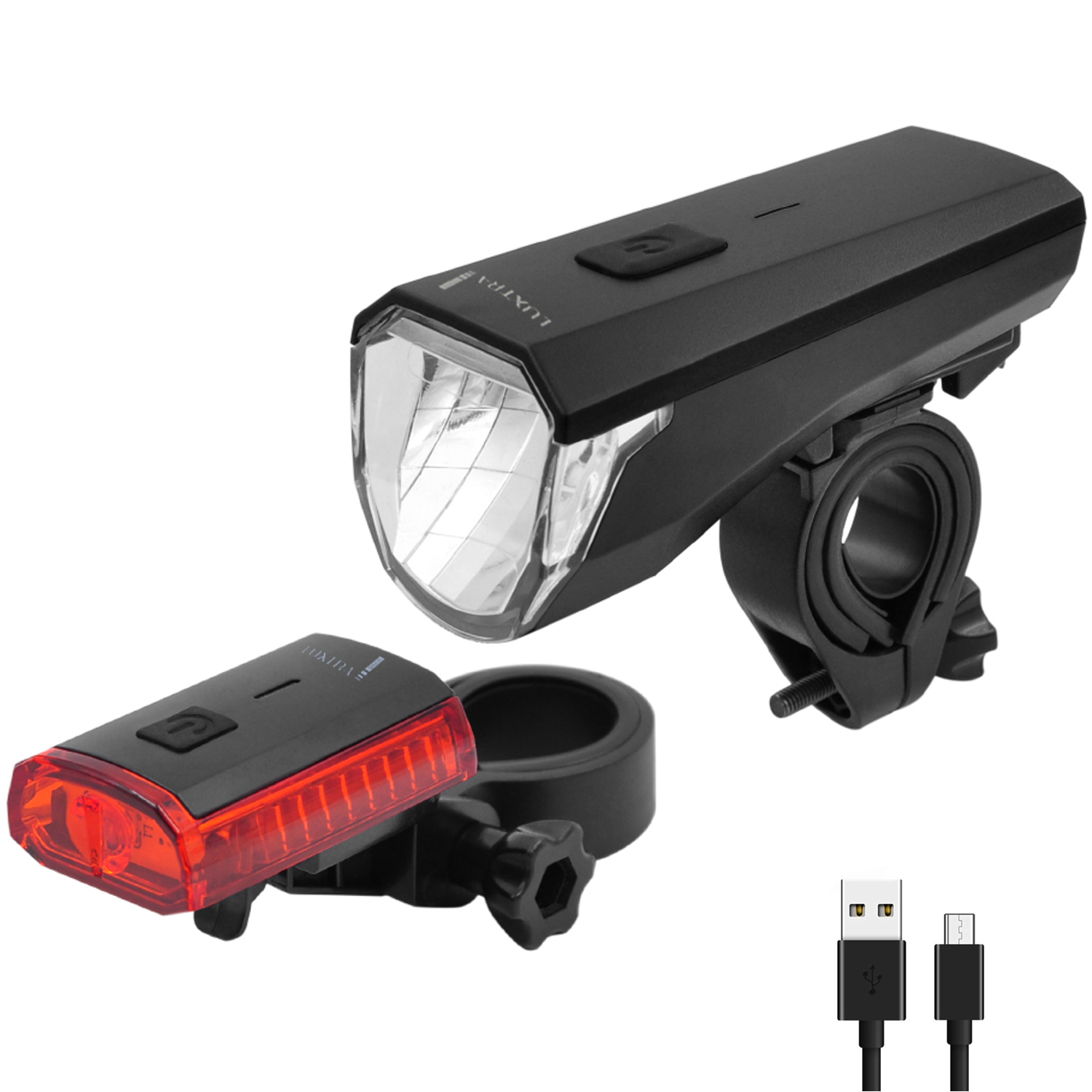LUXTRA Fahrradlampen-Set Akku 57001