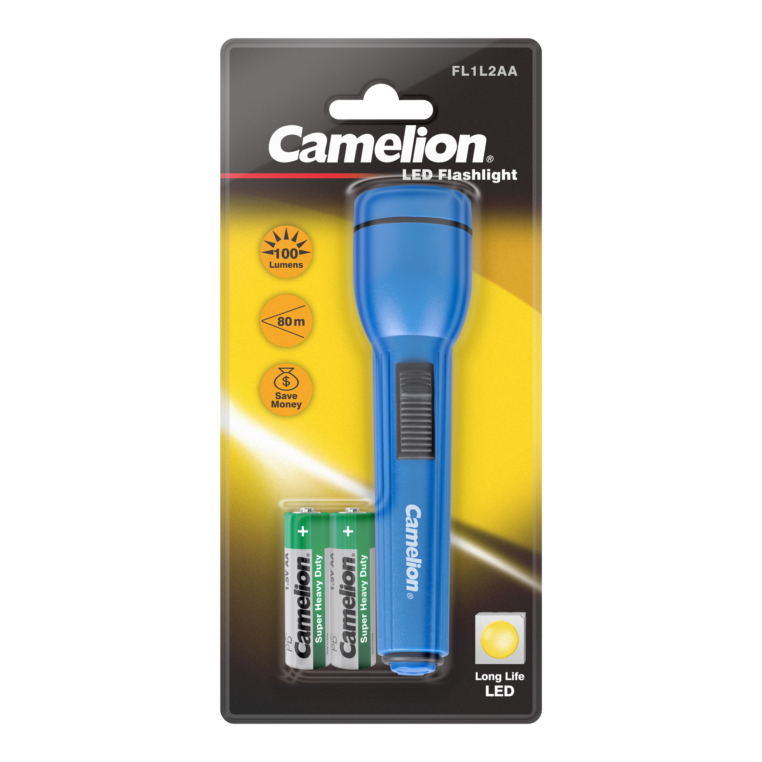 CAMELION FL1L2AA2R6P Flashlight BP1
