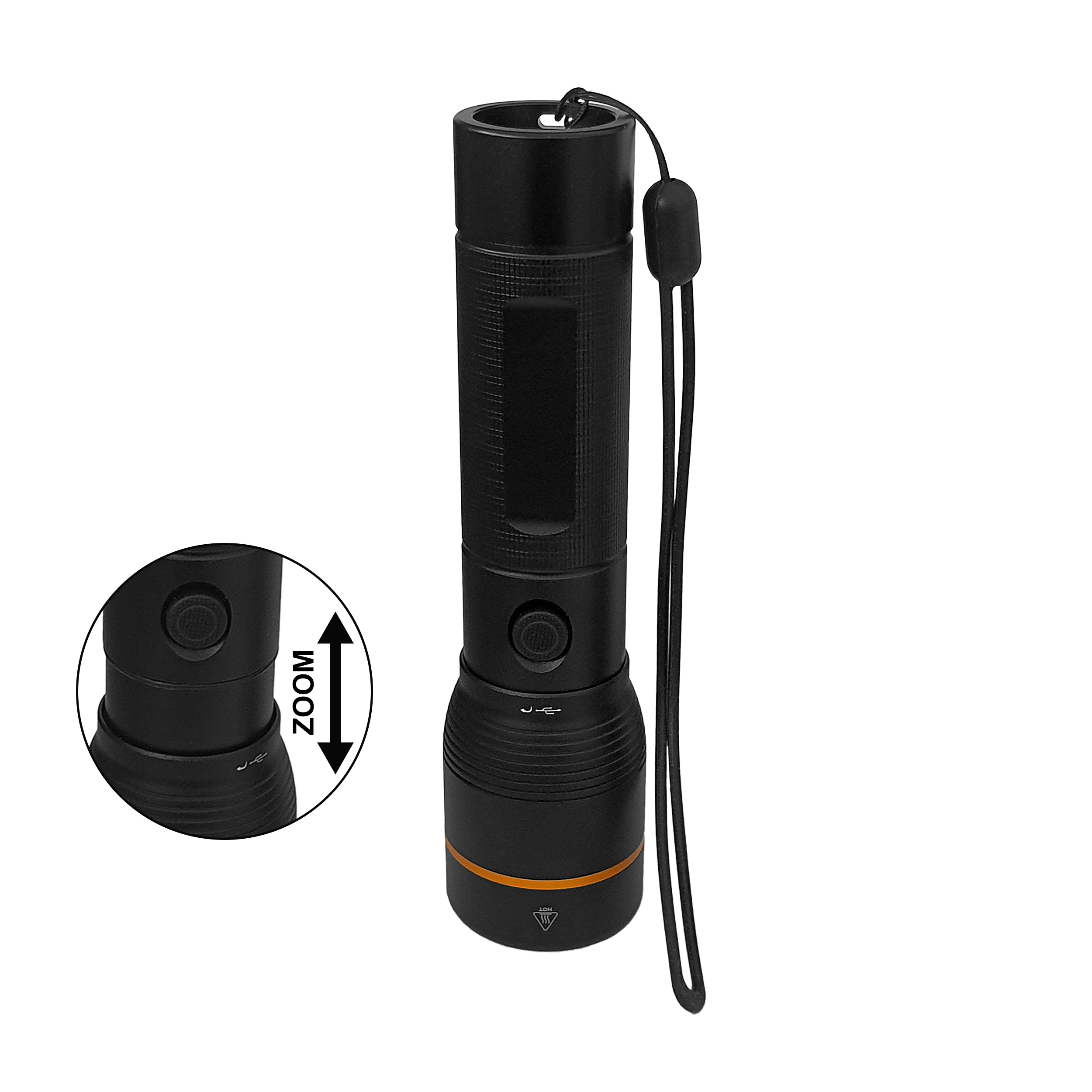 ARCAS Wiederaufladbare Taschenlampe 20W black