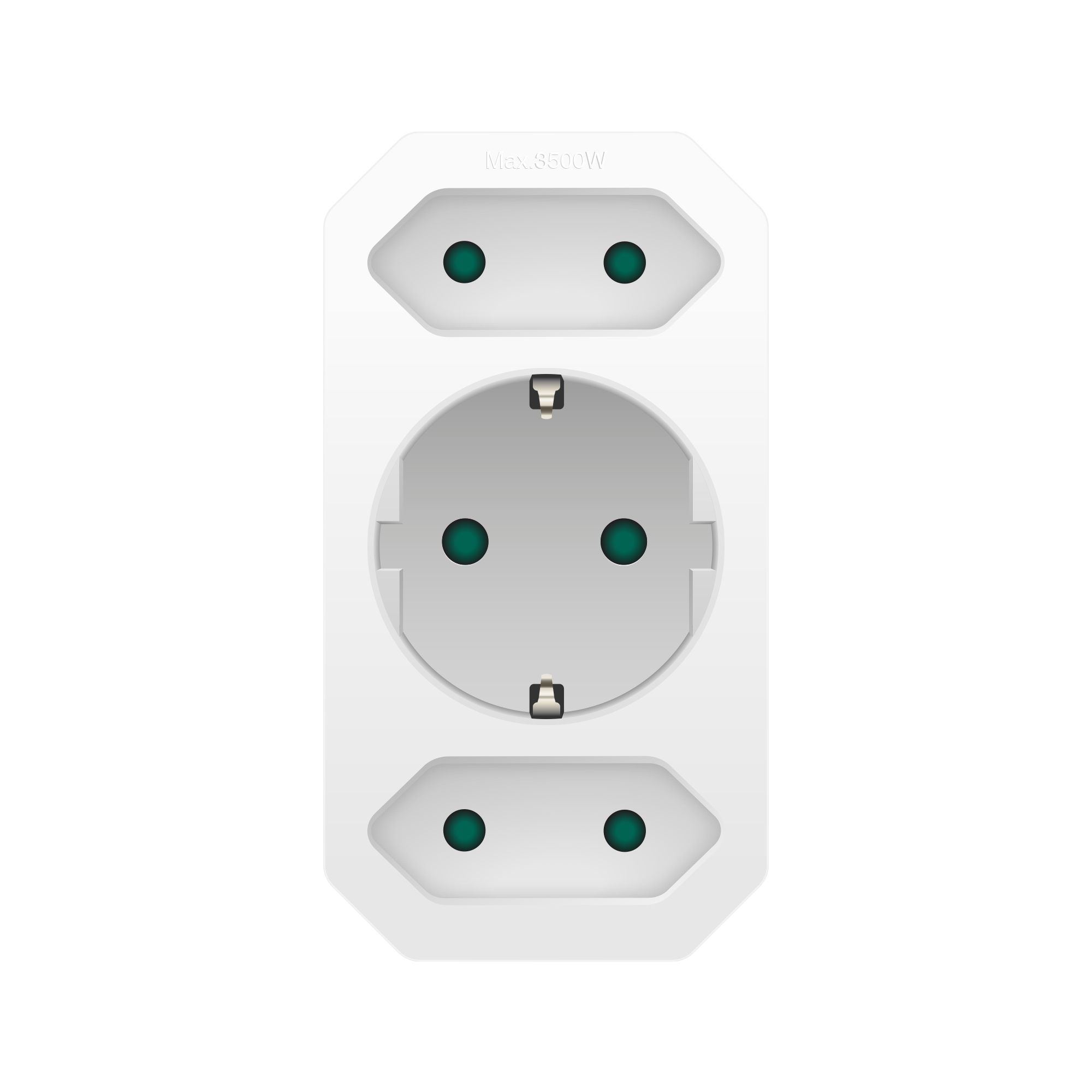 ARCAS Zwischenstecker 3-fach / Farbe: weiß