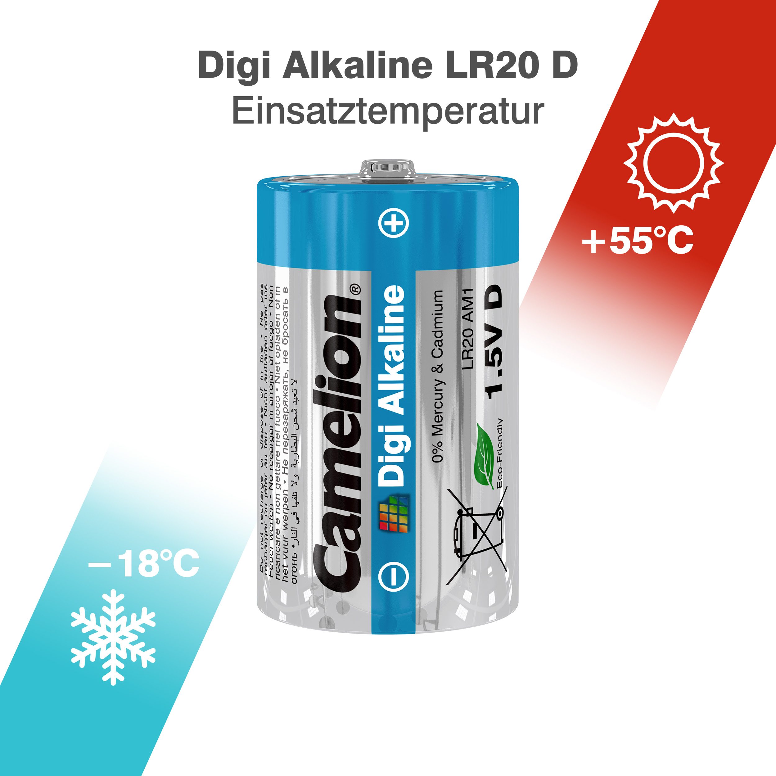 CAMELION Digi Alkaline D/LR20 BP2