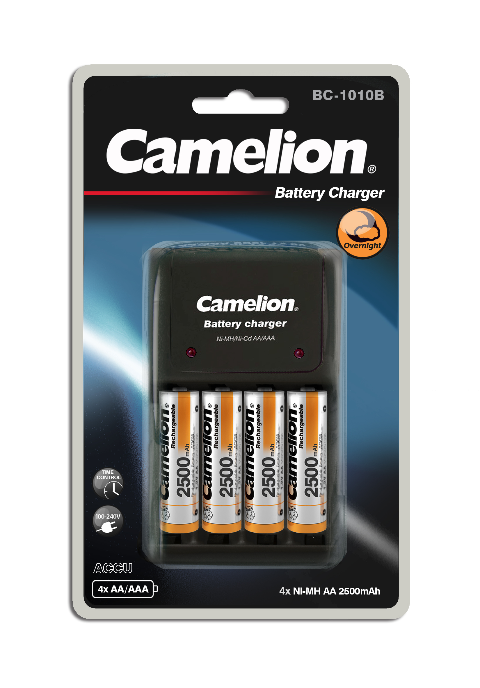 CAMELION Schnell - Ladegerät BC-1010B inkl. 4x Ni-MH Akku Mignon AA 2500mAh
