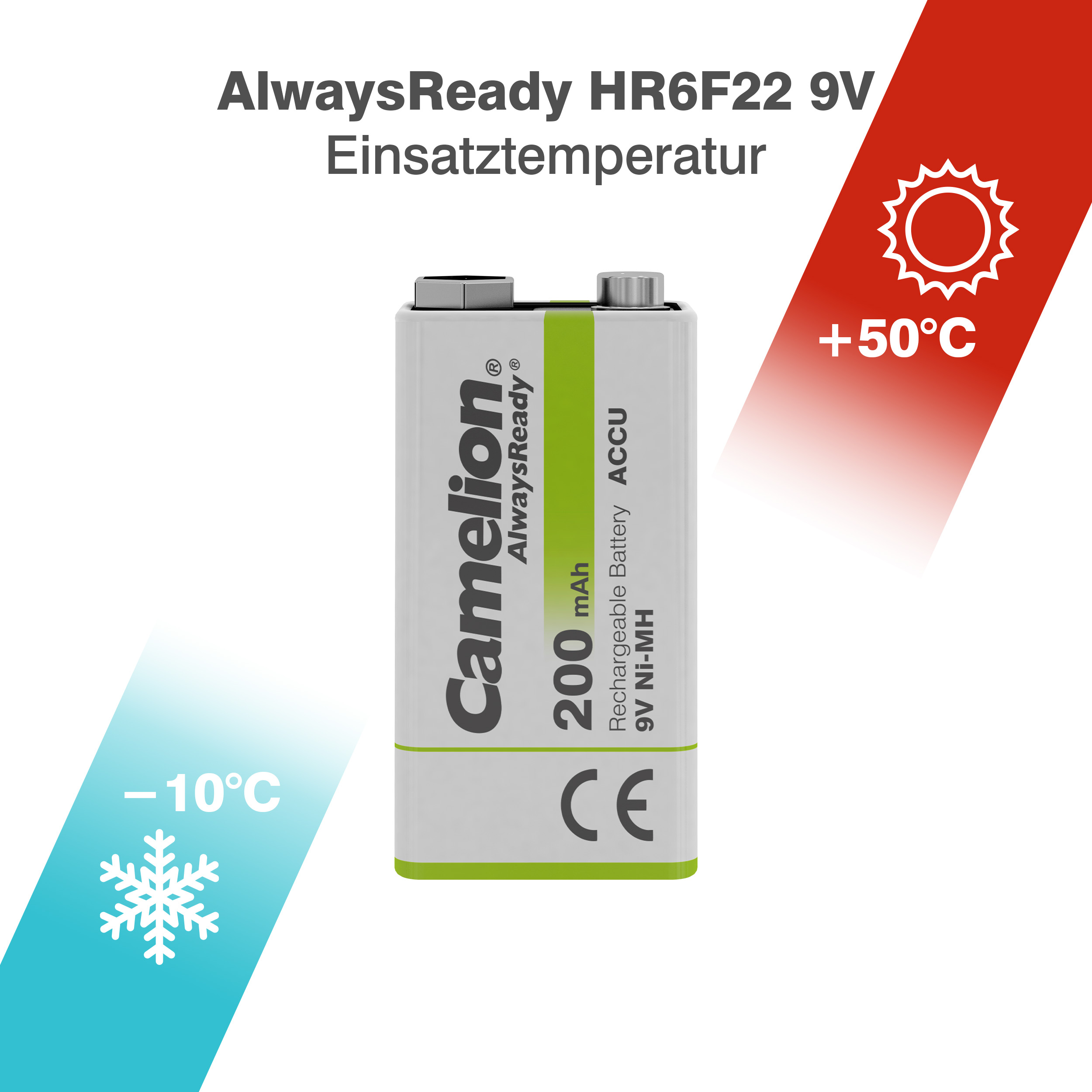 CAMELION Ni-MH Always Ready 9V Block 200mA 
BP1