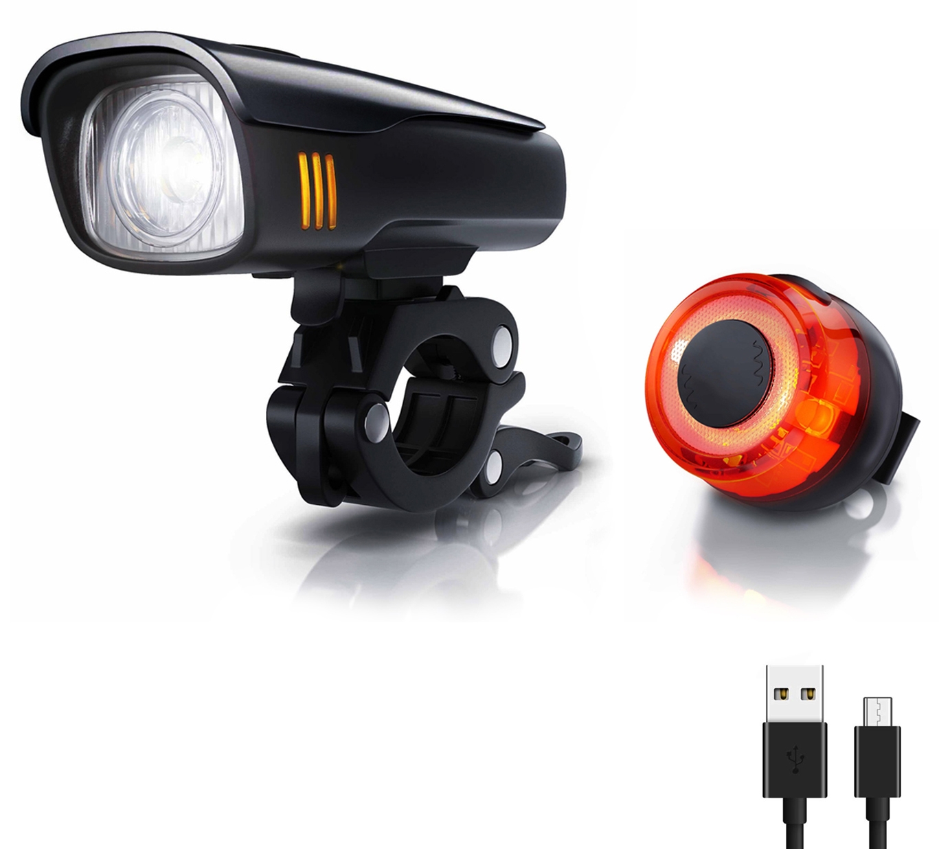 LUXTRA - Osram LED Fahrradlampen Set 30 Lux Black Series "Platinum"
