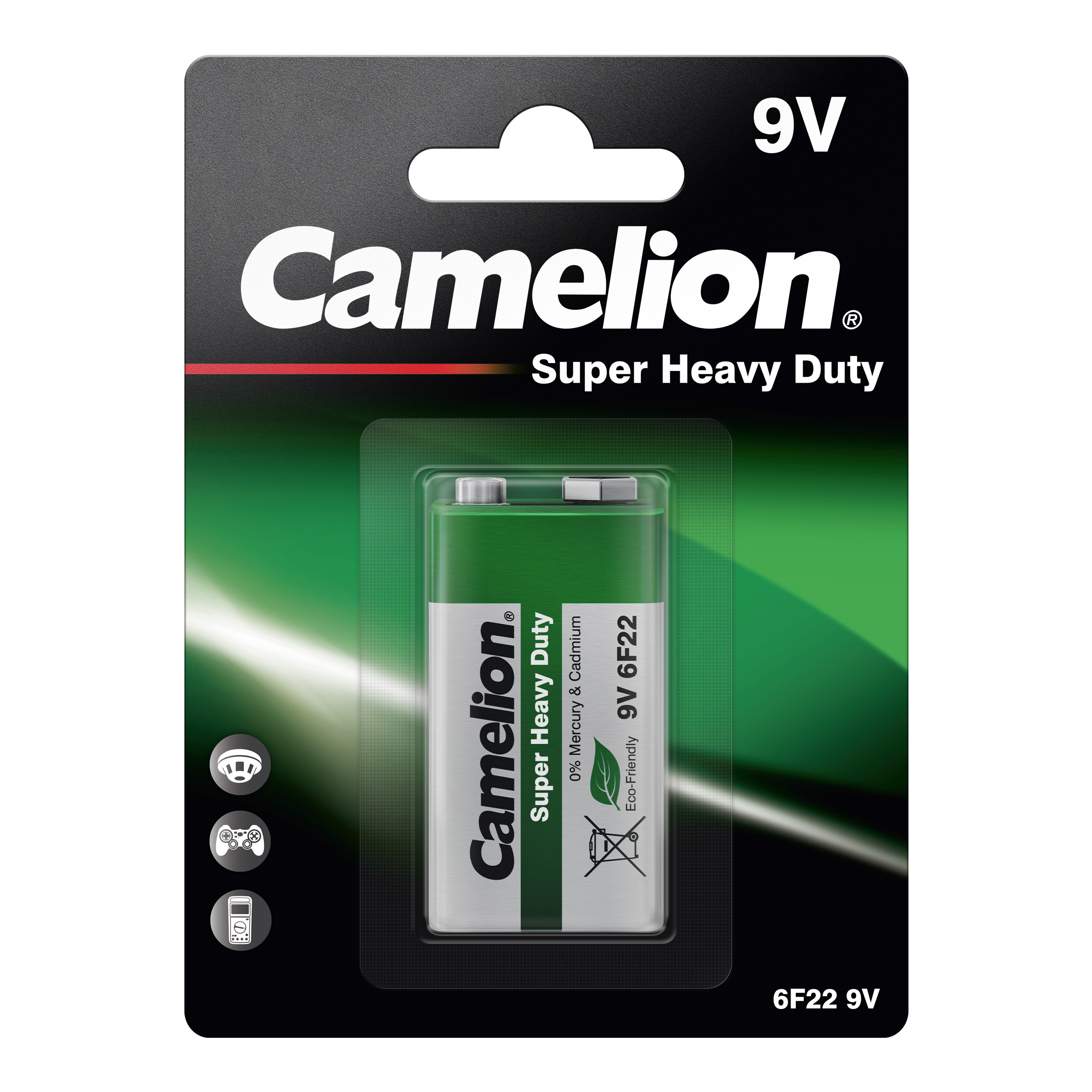 CAMELION Super Heavy Duty Grün 9V Block / 6F22 
BP1