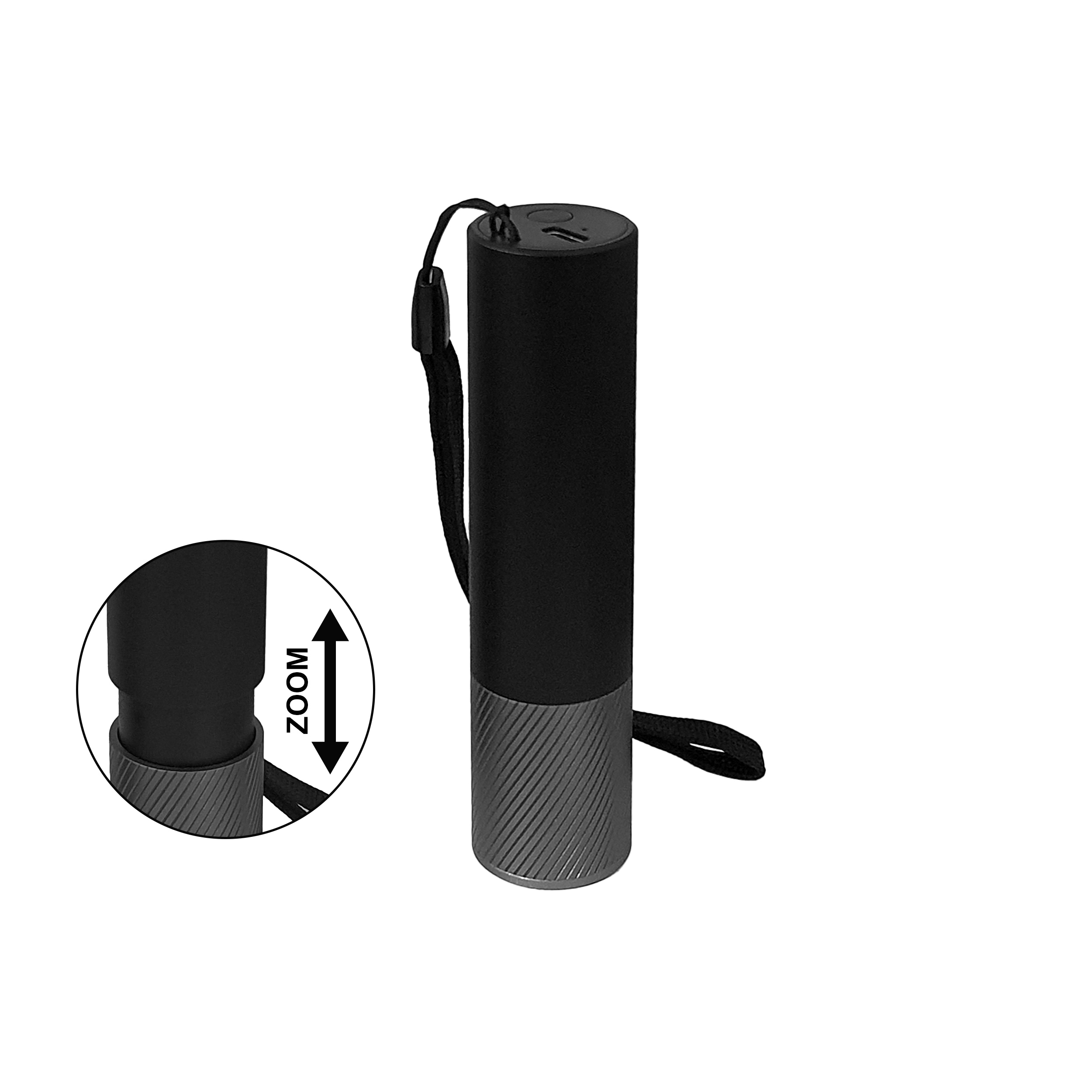ARCAS Wiederaufladbare Taschenlampe 3W black
