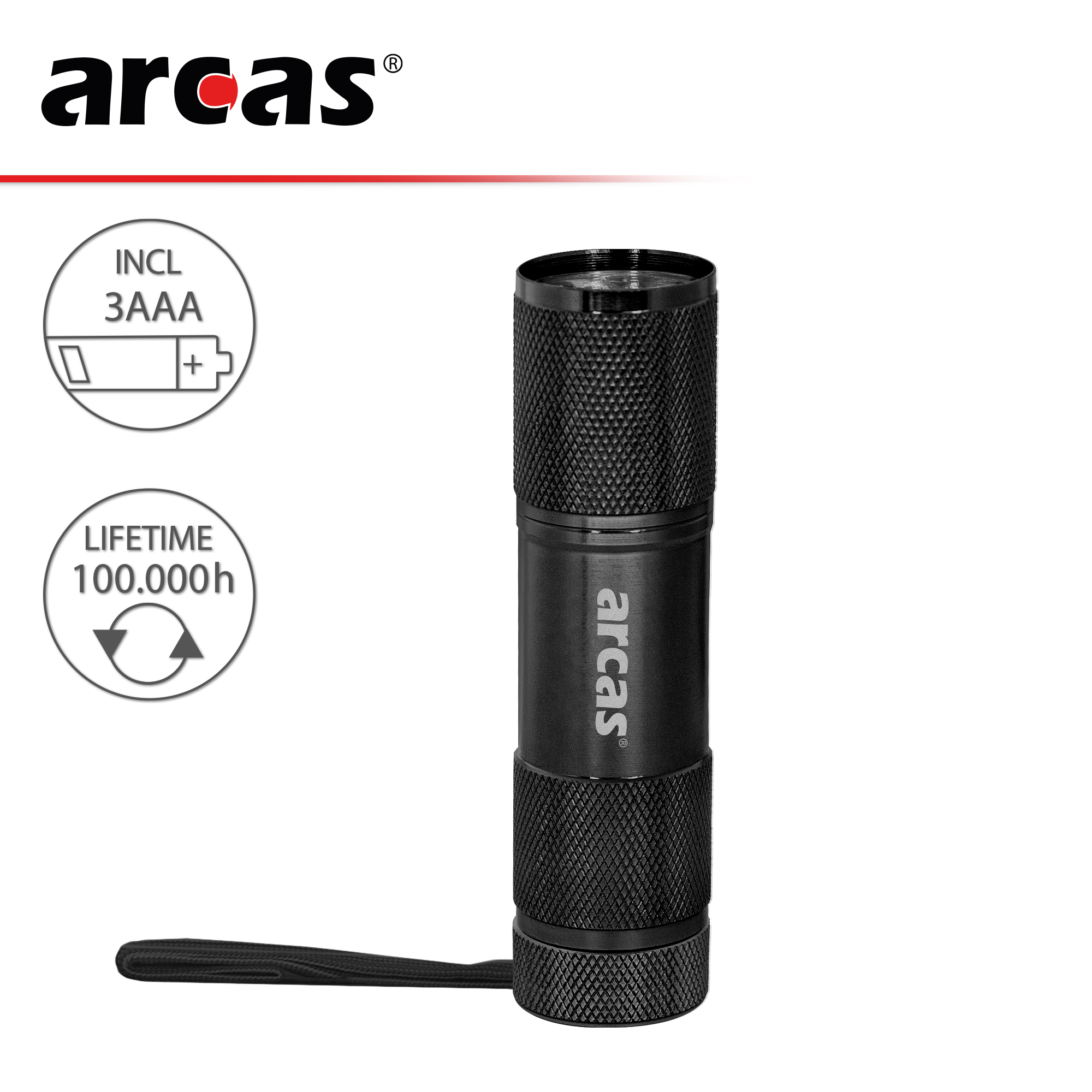 ARCAS 9-LED Taschenlampe schwarz BP1