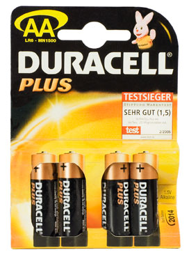 DURACELL Plus Alkaline  LR6 / Mignon / BP4 / MN1500