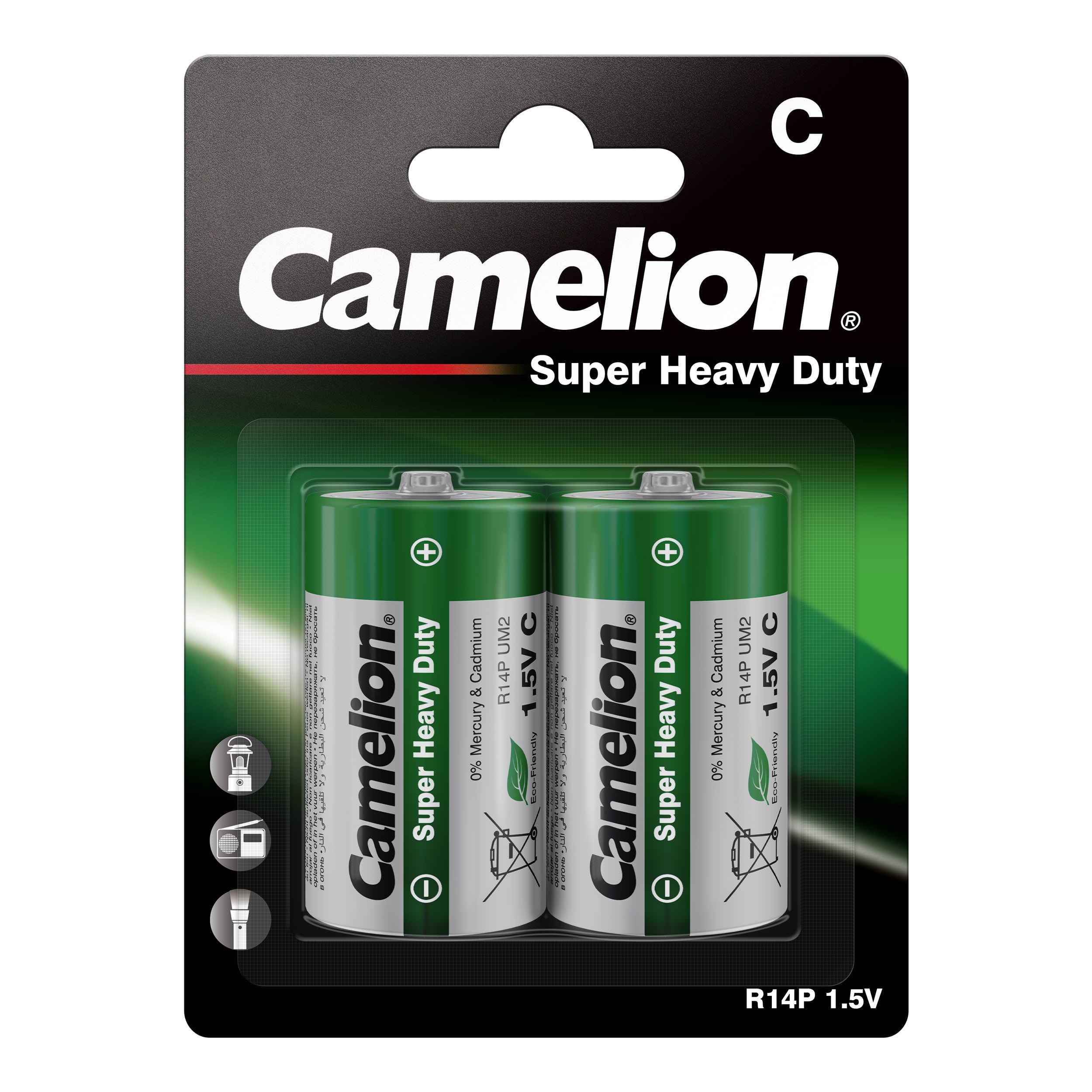 CAMELION Super Heavy Duty Green C/R14 
BP2