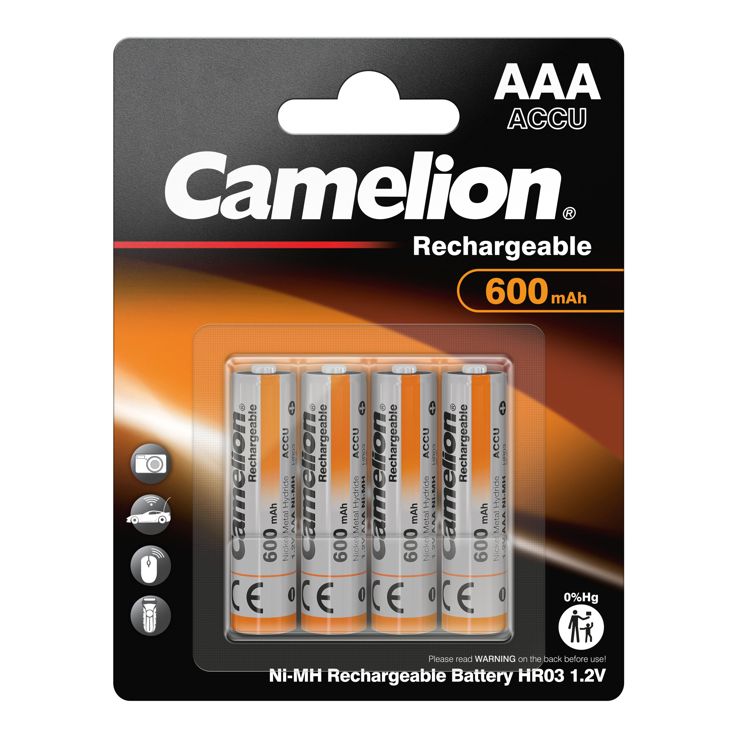 CAMELION Ni-MH HR03 AAA 600mA 
BP4